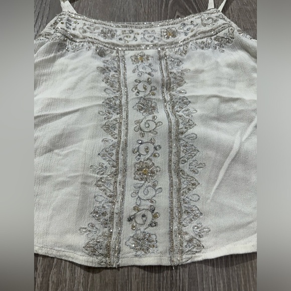 Shyanne Women’s White Smock Flowy Tank Top Size:Small - Picture 2 of 7